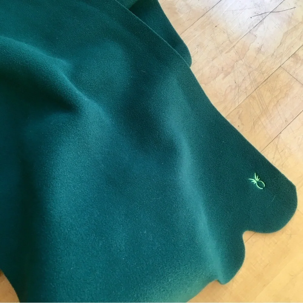 dudley stephens Fleece Scalloped Edge Scarf, Hunter Green